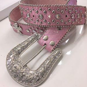 Genuine Leather Bling Belt